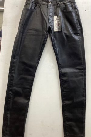 Men's black leather pants