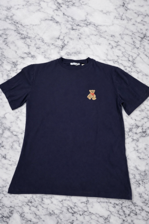 Oxiums Women’s Embroidered Teddy Bear T-Shirt – Navy