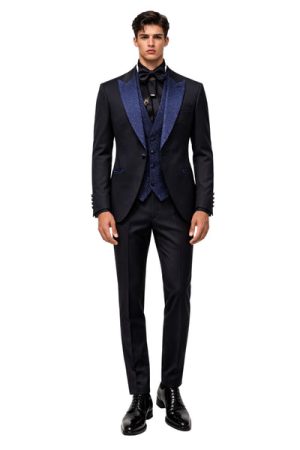 Duante Men’s Three-Piece Suit + Bow tie