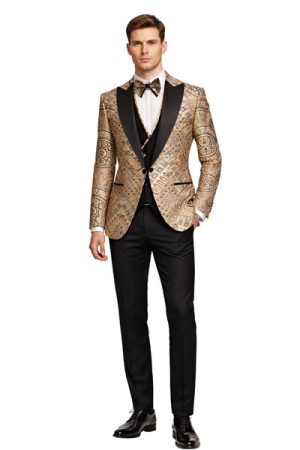 Oxiums  Men’s Three-Piece Suits +Bow tie