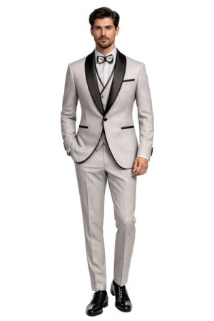 Oxiums  Men’s Three-Piece Suit with a Bow tie