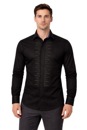 Oxiums Men’s Rhinestone Dress Shirt
