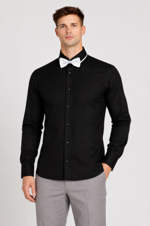 TRELINI Men’s Stripped Dress Shirt